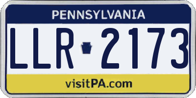 PA license plate LLR2173