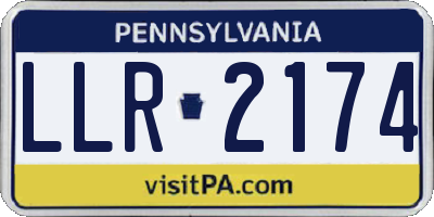 PA license plate LLR2174