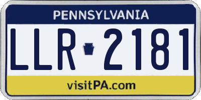 PA license plate LLR2181