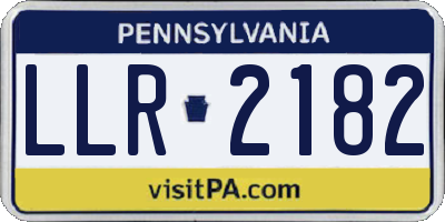 PA license plate LLR2182