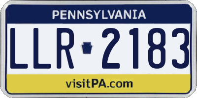 PA license plate LLR2183