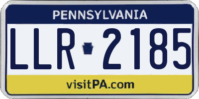 PA license plate LLR2185