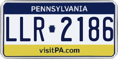 PA license plate LLR2186