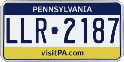 PA license plate LLR2187