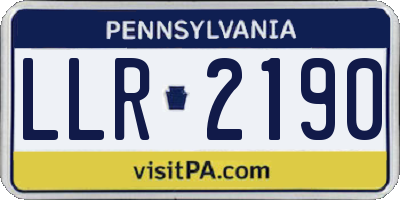 PA license plate LLR2190
