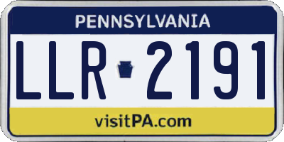 PA license plate LLR2191