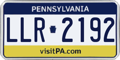 PA license plate LLR2192