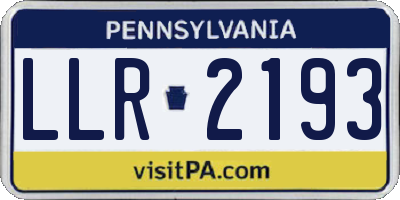 PA license plate LLR2193