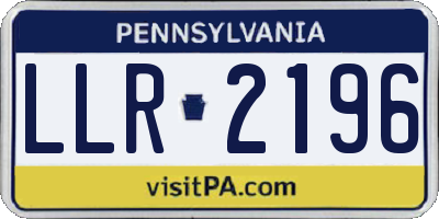 PA license plate LLR2196