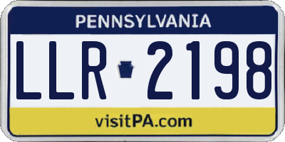PA license plate LLR2198