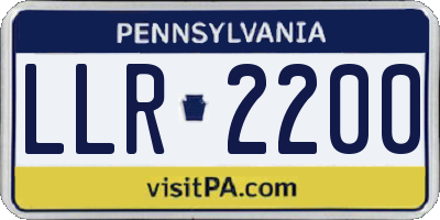 PA license plate LLR2200