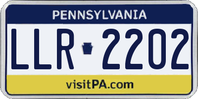 PA license plate LLR2202