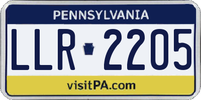 PA license plate LLR2205