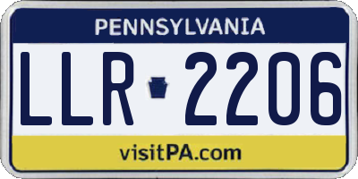 PA license plate LLR2206