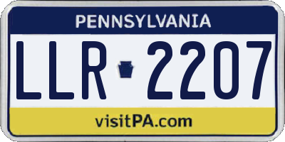 PA license plate LLR2207