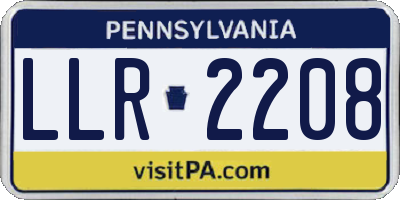 PA license plate LLR2208
