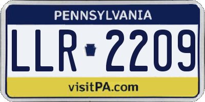 PA license plate LLR2209