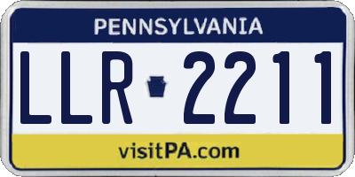 PA license plate LLR2211