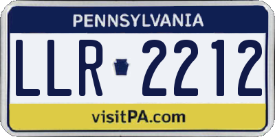PA license plate LLR2212