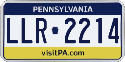 PA license plate LLR2214
