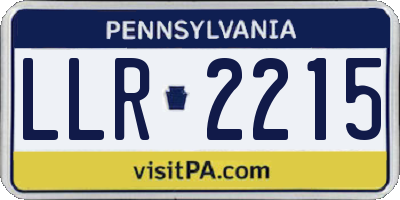 PA license plate LLR2215