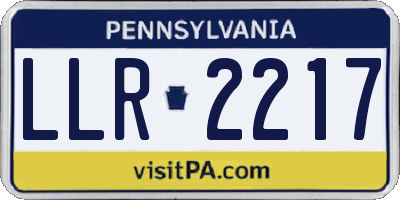 PA license plate LLR2217