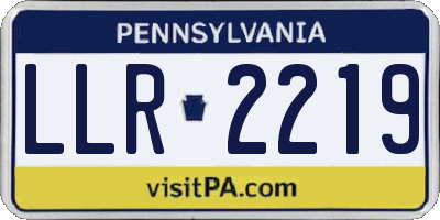 PA license plate LLR2219