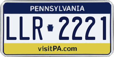 PA license plate LLR2221