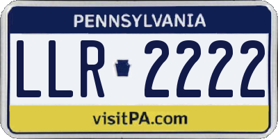 PA license plate LLR2222