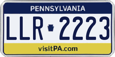 PA license plate LLR2223