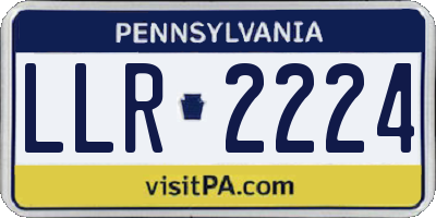 PA license plate LLR2224