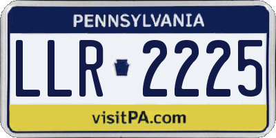 PA license plate LLR2225