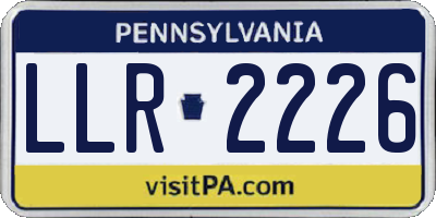 PA license plate LLR2226