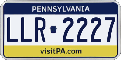 PA license plate LLR2227