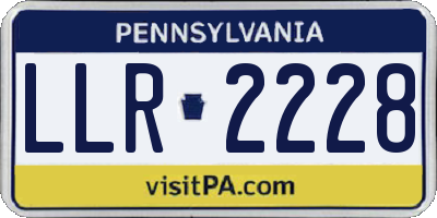 PA license plate LLR2228