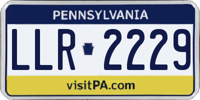 PA license plate LLR2229