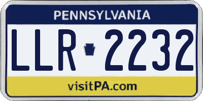 PA license plate LLR2232