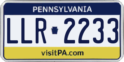 PA license plate LLR2233