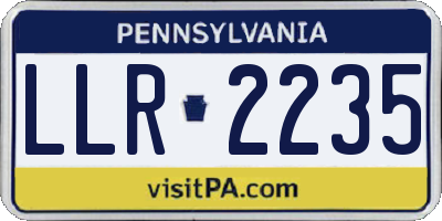 PA license plate LLR2235