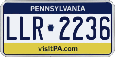 PA license plate LLR2236