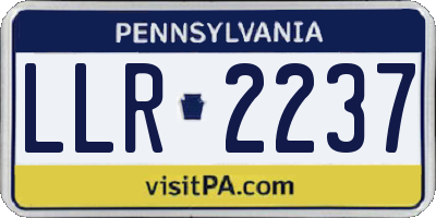 PA license plate LLR2237
