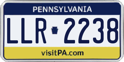 PA license plate LLR2238