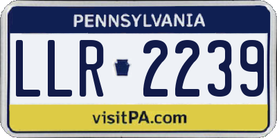 PA license plate LLR2239