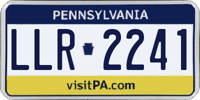 PA license plate LLR2241