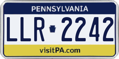 PA license plate LLR2242