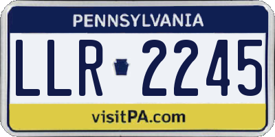 PA license plate LLR2245