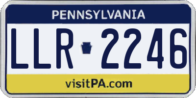 PA license plate LLR2246