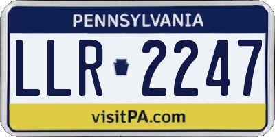 PA license plate LLR2247