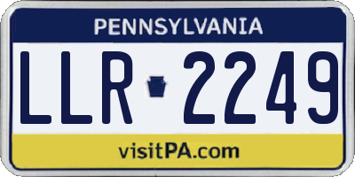 PA license plate LLR2249