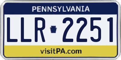 PA license plate LLR2251